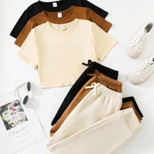 SHEIN 3 pack top and sweat pants